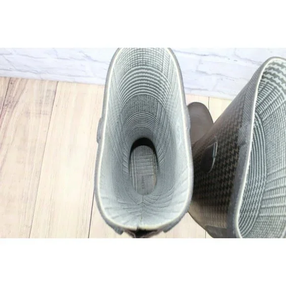 LL Bean Wellies Brown Black Rubber Waterproof Tall Rain Boots Size 8 M - Picture 9 of 12